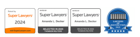 Diseño sin título 2 Amanda L. Decker Super Lawyer awards and badges